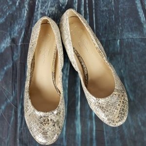 Jessica Simpson Shoes - Jessica Simpson Shiny Faux Snake Flats Size 9.5 Jessica Simpson Shoes - Jessica Simpson Shiny Faux Snake Flats Size 9.5